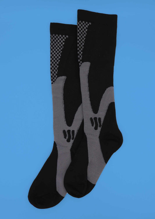 Grey & Black Running Style Compression Socks