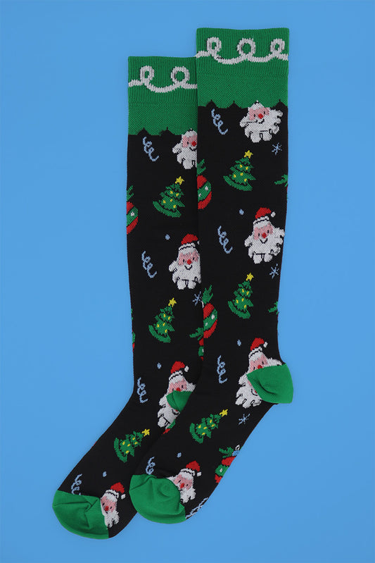 Christmas Tree Santa Compression Socks