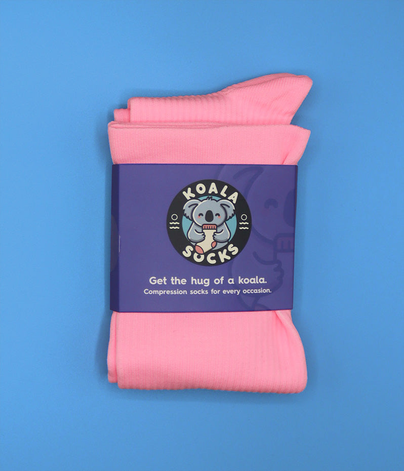Chaussettes de compression rose fluo
