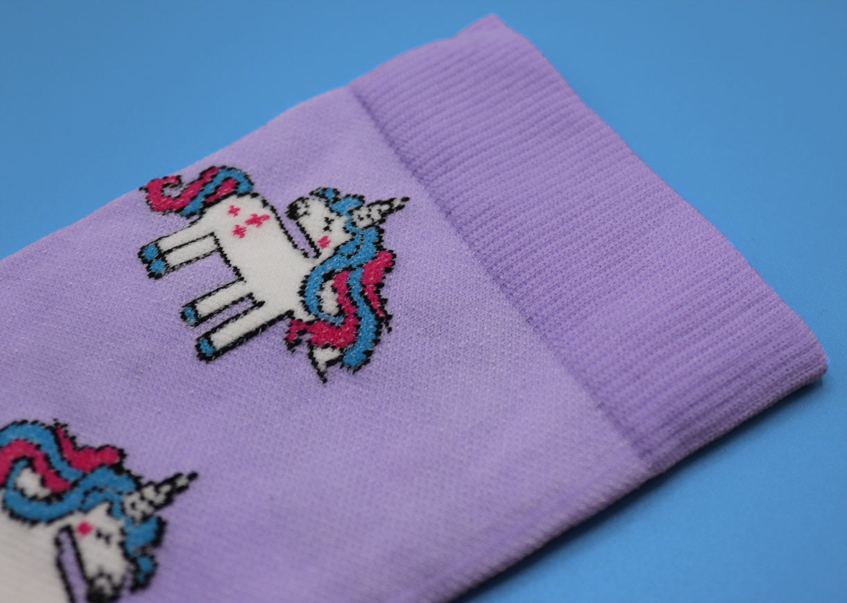 Pastel Purple Unicorn Compression Socks