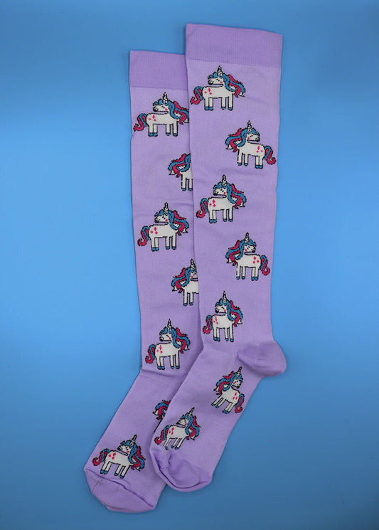 Pastel Purple Unicorn Compression Socks