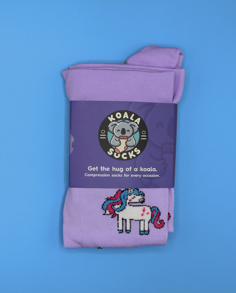 Pastel Purple Unicorn Compression Socks