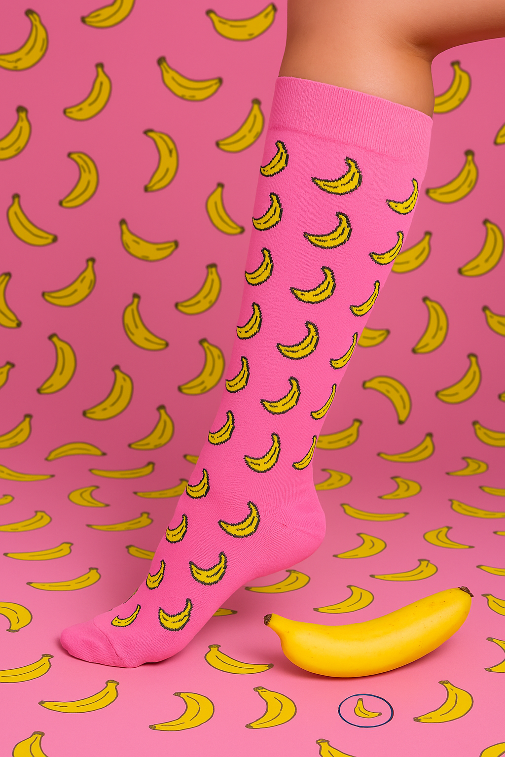 Chaussettes de compression banane rose