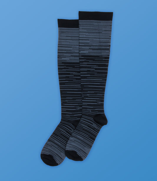 Grey Hologram Striped Compression Socks