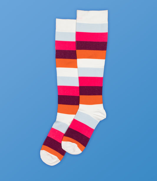 Bright Multi Stripe Compression Socks