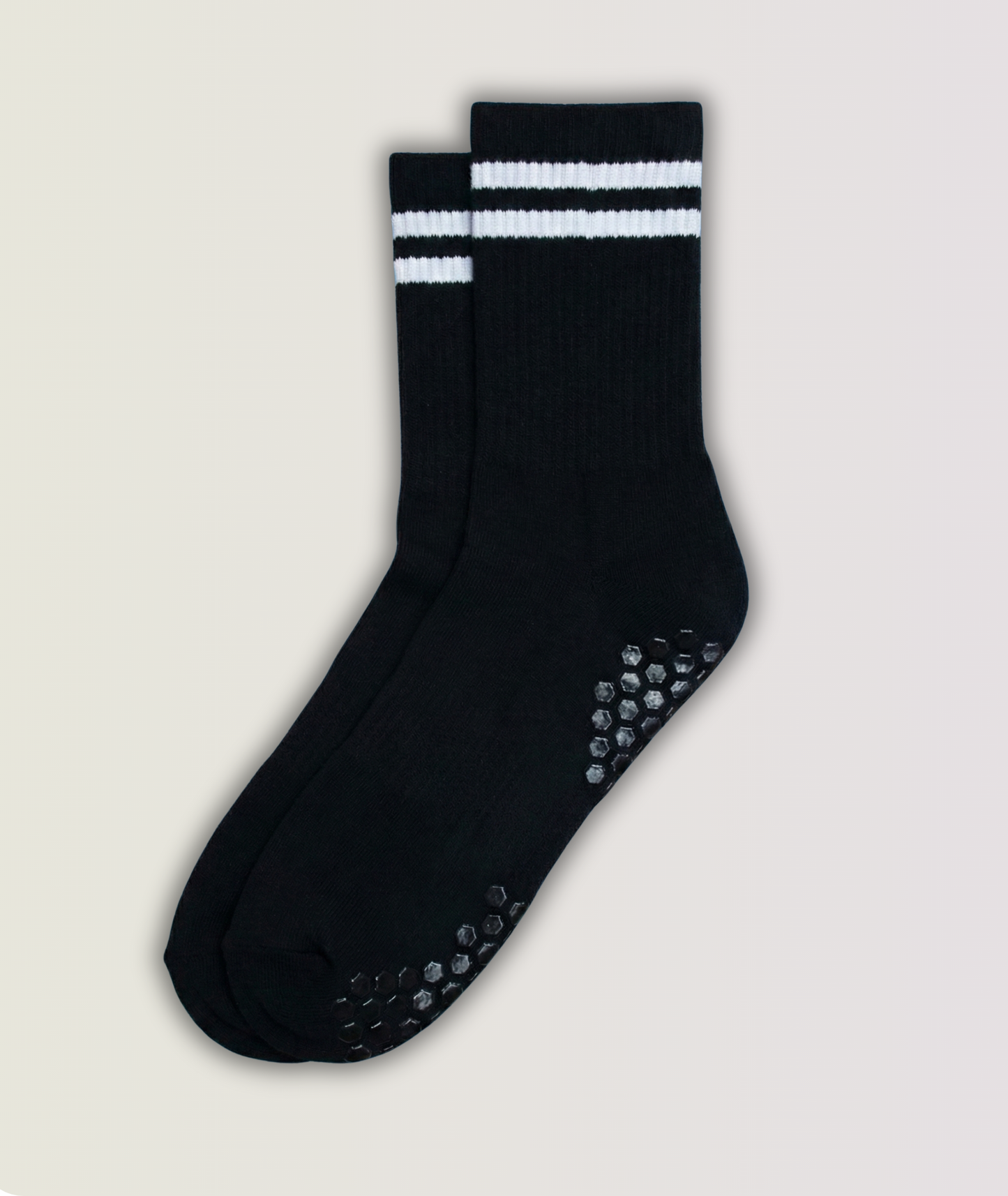 Black Striped Pilates Grip Socks