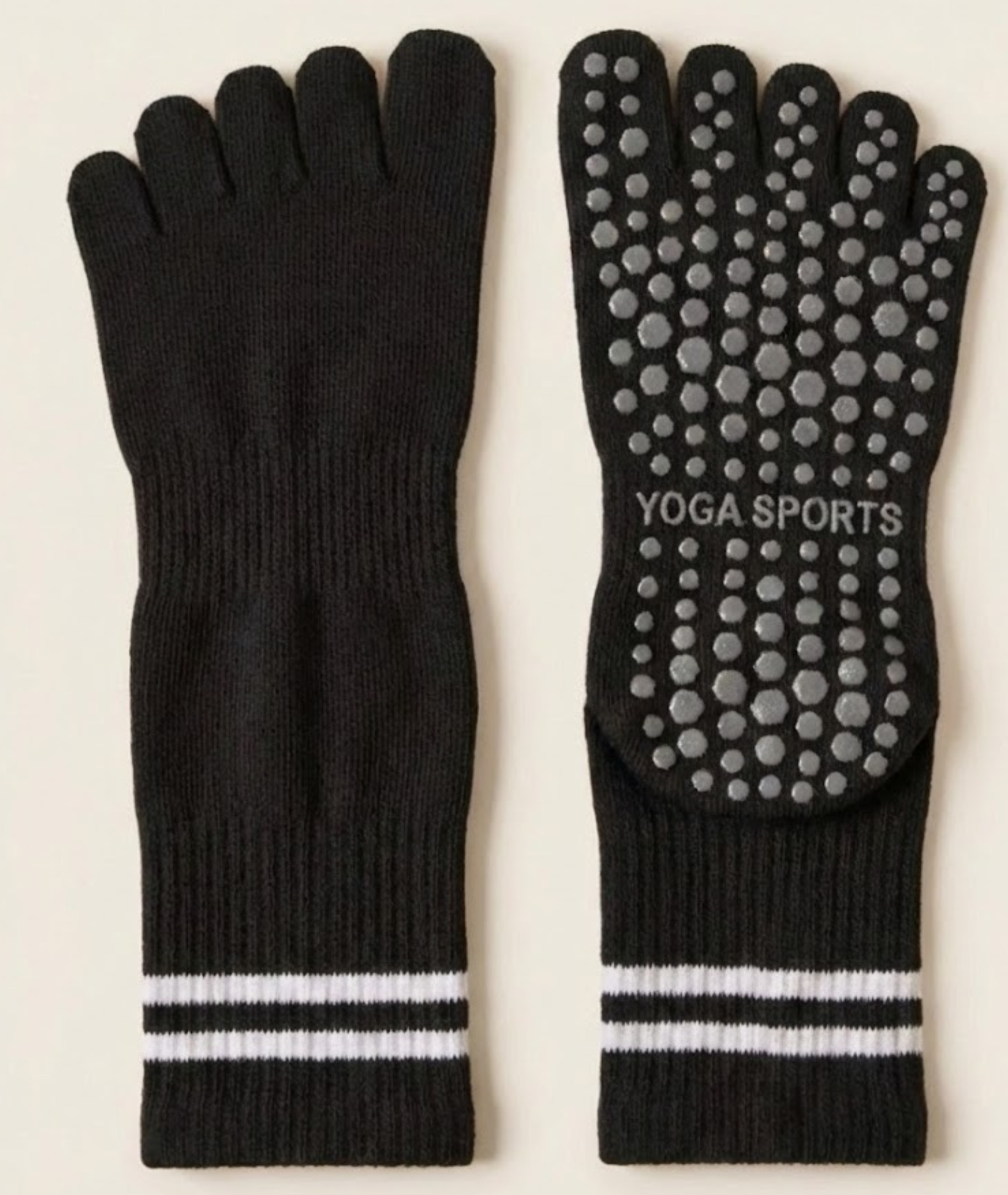 Black Striped Toe Socks