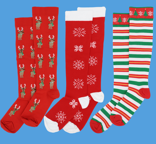 Christmas 3 Pack Compression Socks