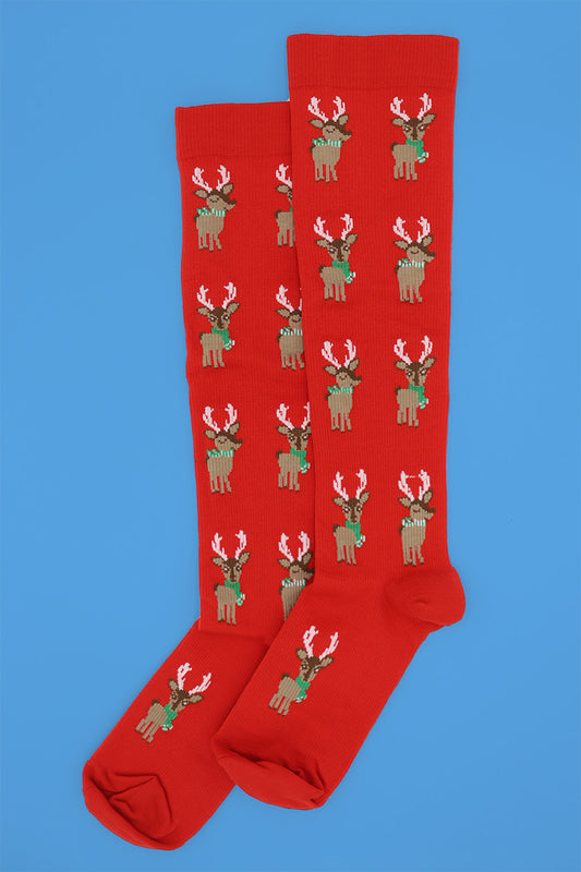 Christmas Reindeer Compression Socks