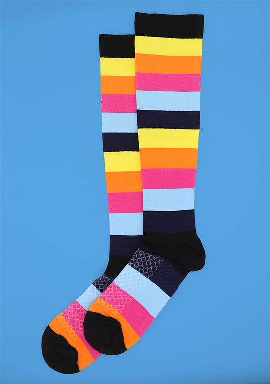 Multicoloured Stripe Compression Socks