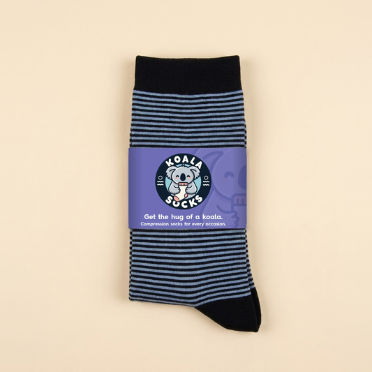 Black & White Thin Striped Compression Socks