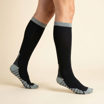 Black Sports Running Compression Socks