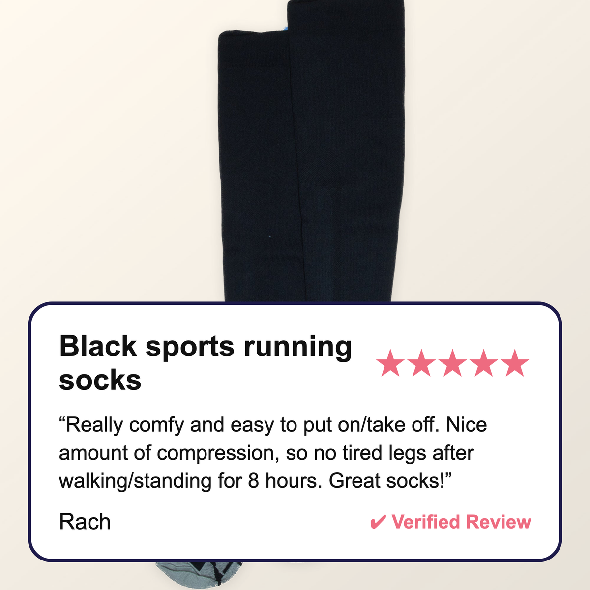Black Sports Running Compression Socks