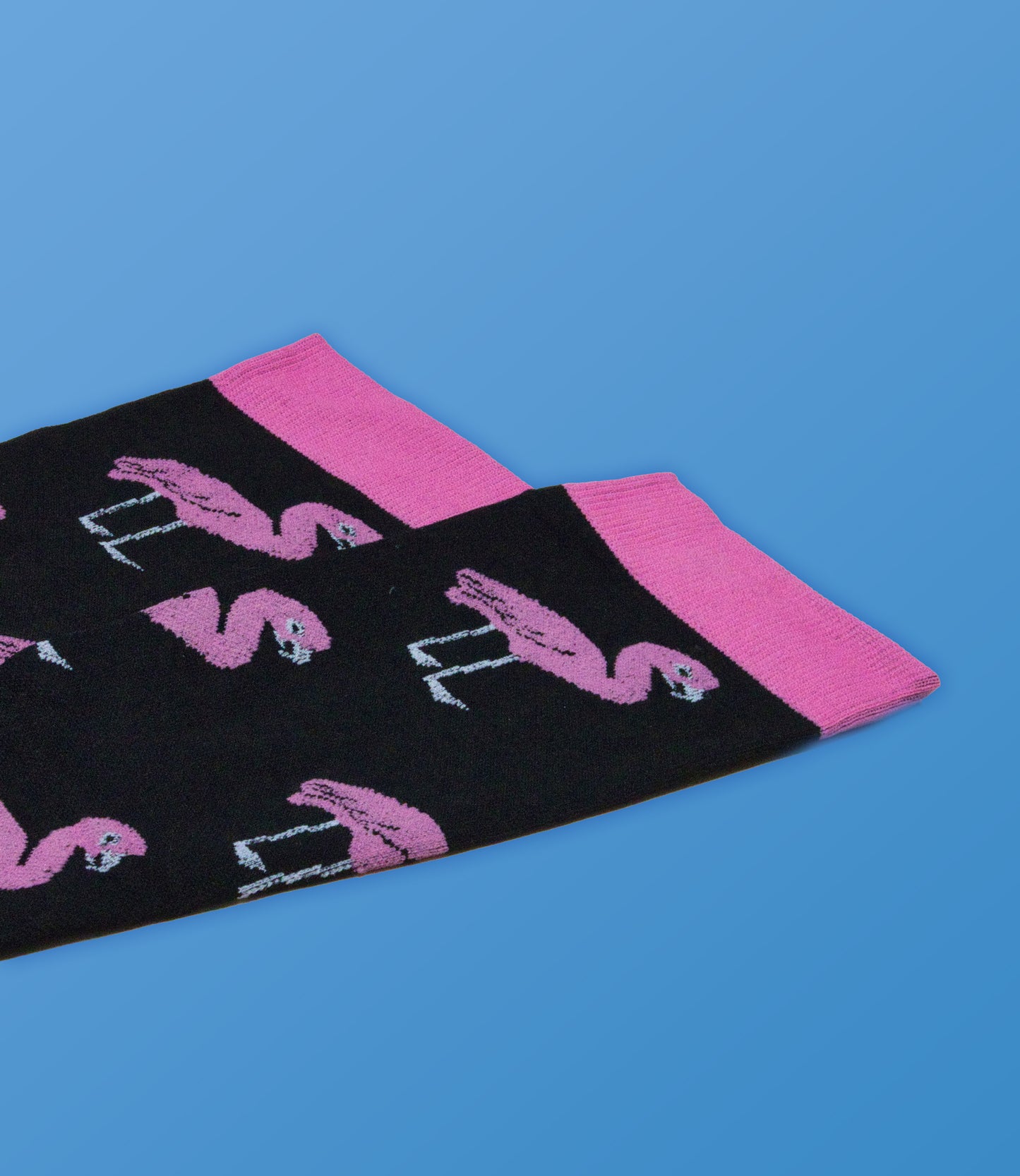 Pink & Black Flamingo Compression Socks