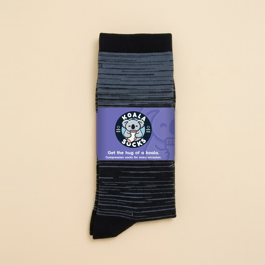 Grey Hologram Striped Compression Socks