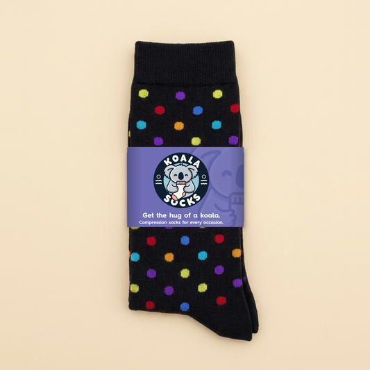 Multi Coloured Polka Dot Compression Socks