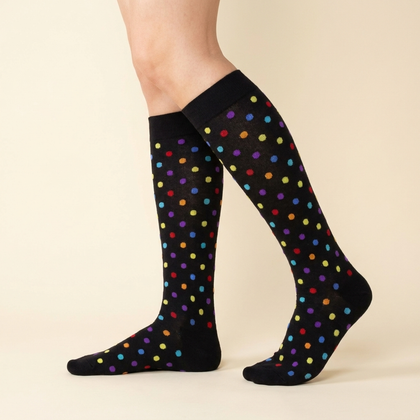Multi Coloured Polka Dot Compression Socks