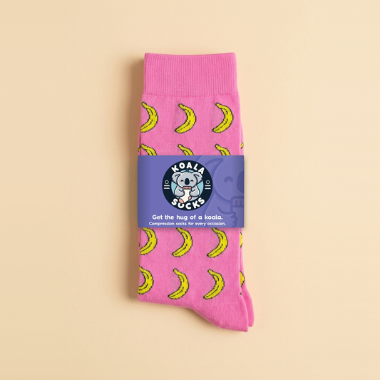 Pink Banana Compression Socks