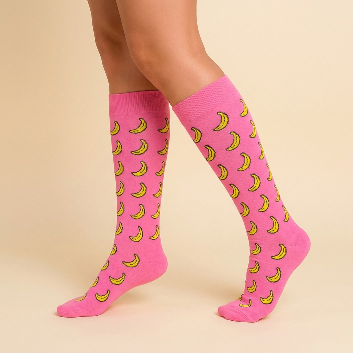 Pink Banana Compression Socks
