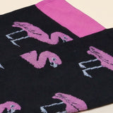 Pink & Black Flamingo Compression Socks