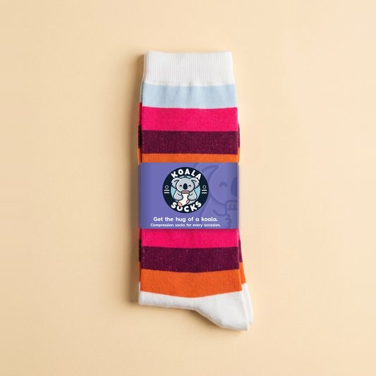 Bright Multi Stripe Compression Socks