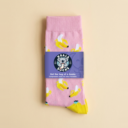 Pink & Yellow Banana Compression Socks