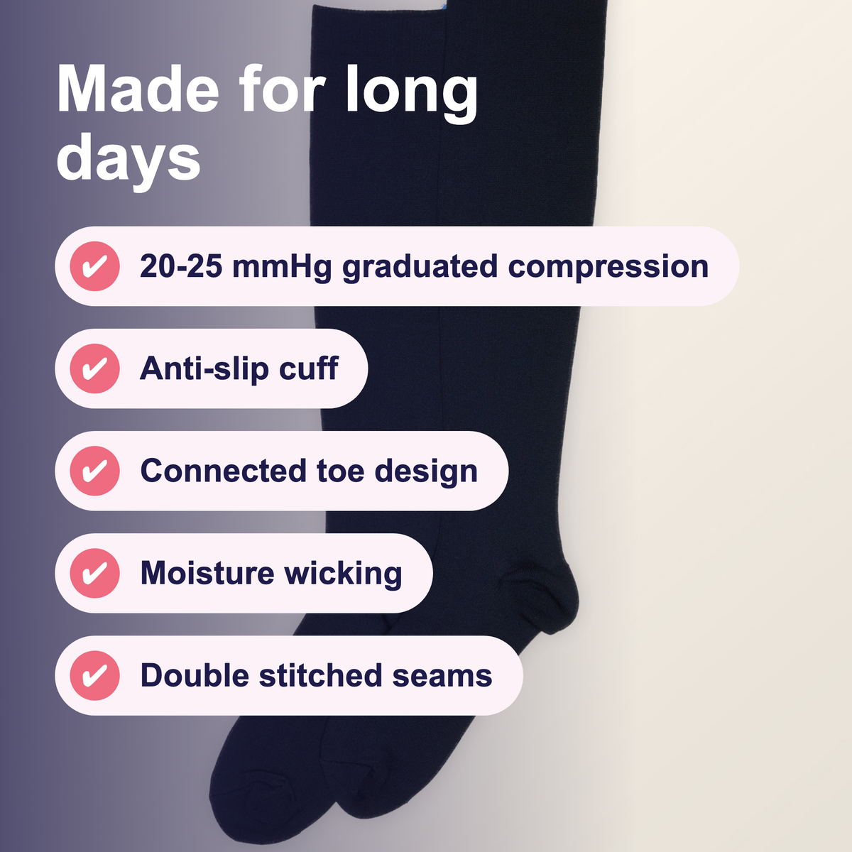 Plain Black Compression Socks