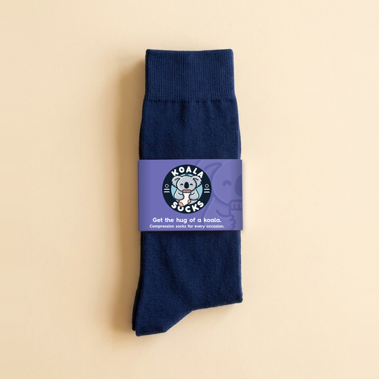 Plain Navy Compression Socks
