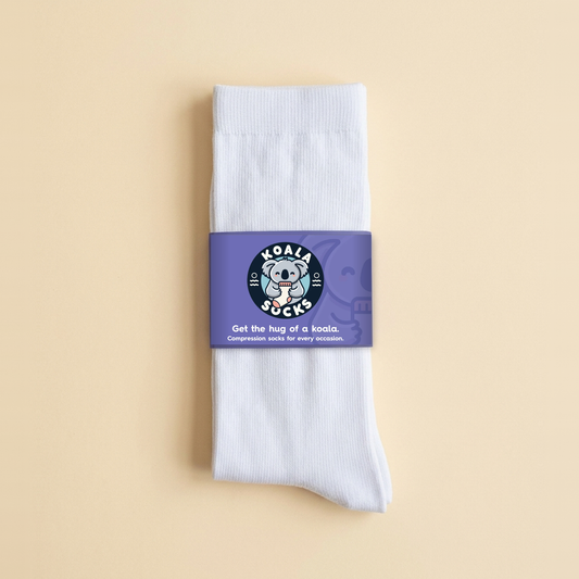 Plain White Compression Socks