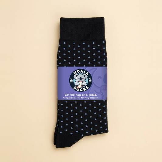 White & Black Polka Dot Compression Socks