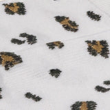 White Leopard Print Compression Socks
